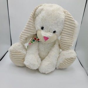 Animal Adventure White Easter Bunny Colored Egg Bow Stuffed Animal Plush